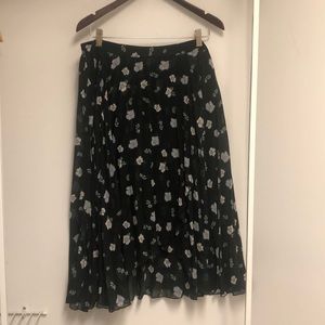 Floral patterned asymmetrical sheer skirt